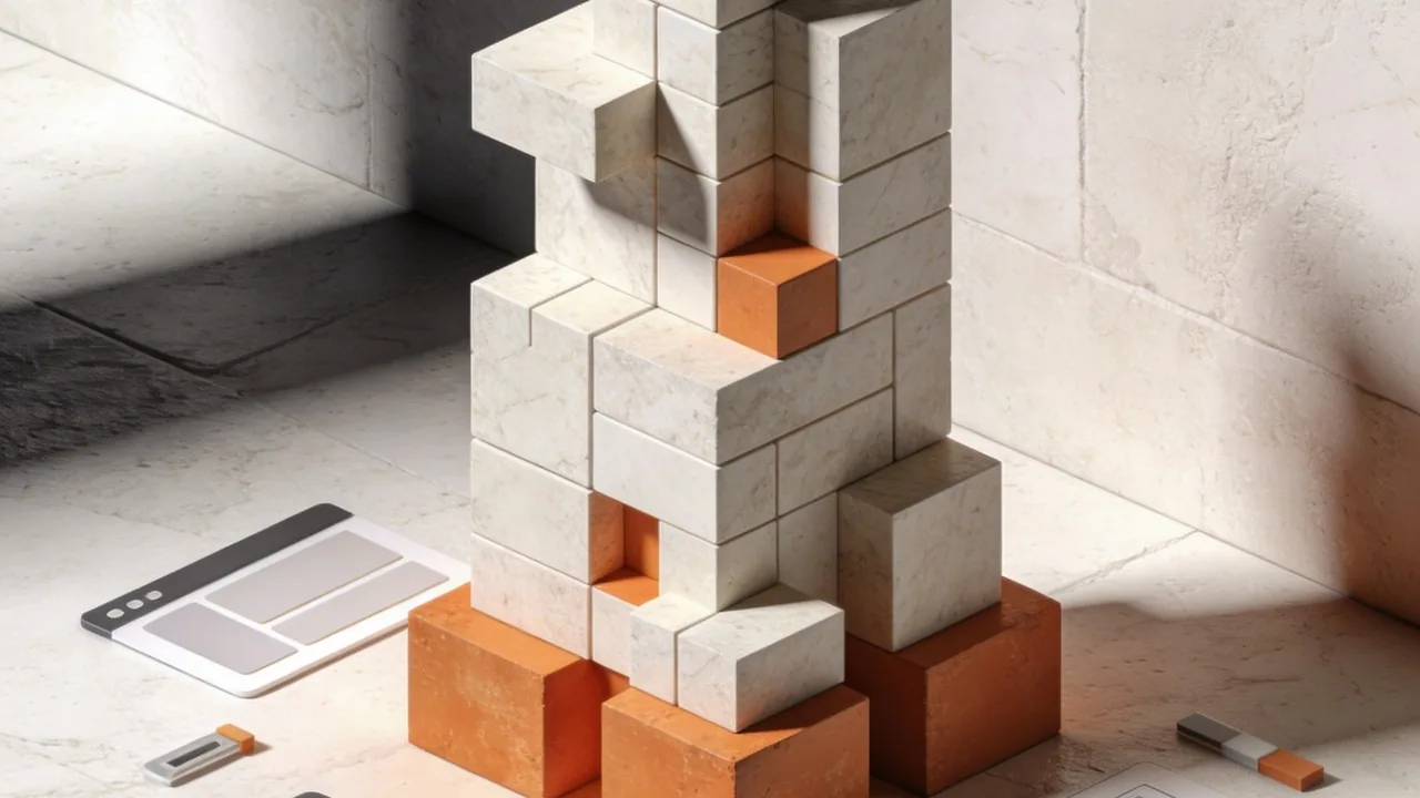 reliability over speed, Building a reliability-first digital strategy shown through careful modular construction in premium 3D visualization