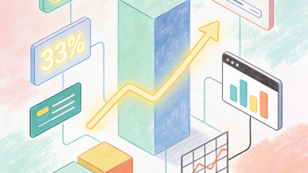 Hình minh họa khái niệm UI trừu tượng đại diện cho giá trị chiến lược của một hệ thống màu sắc giao diện nhất quán.