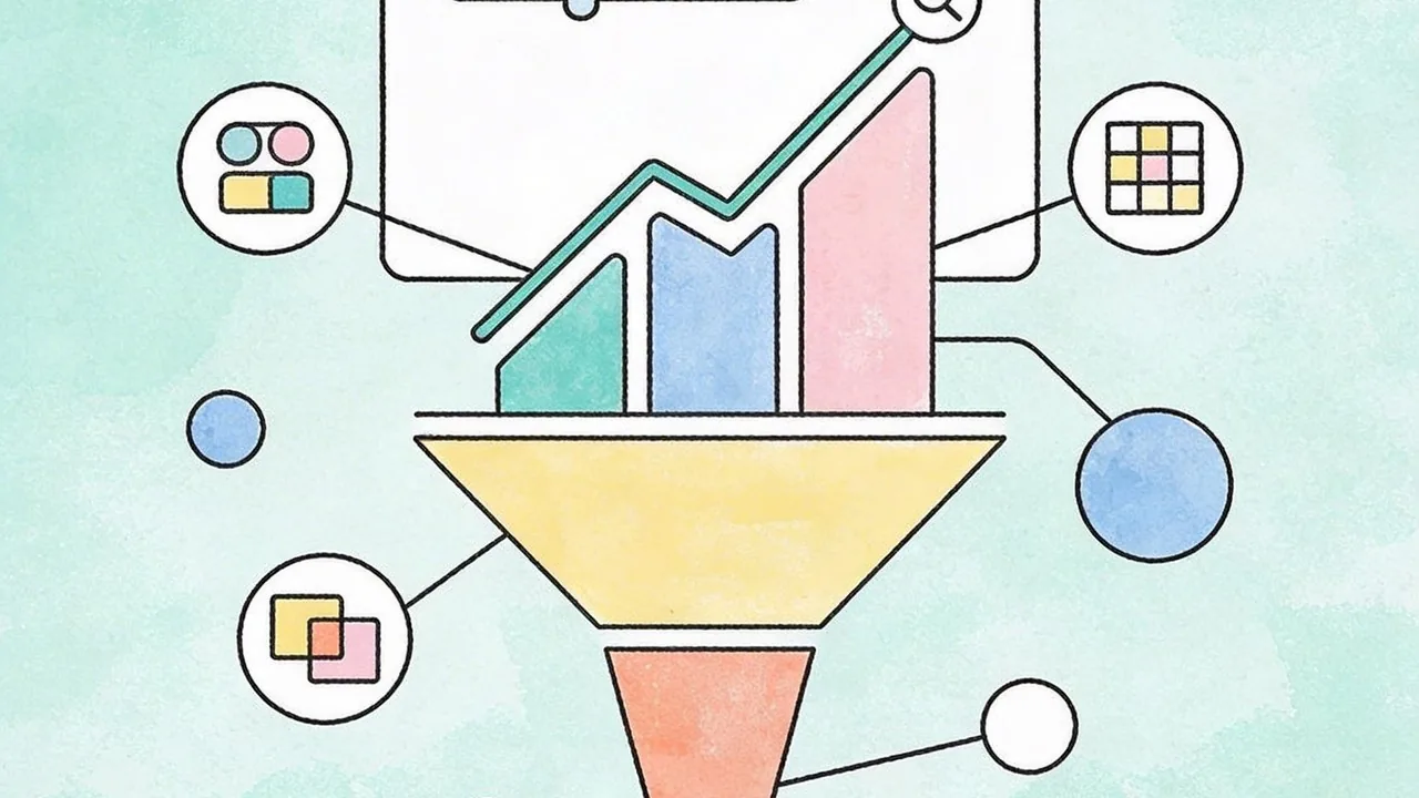Medical Website Design: Xây dựng niềm tin & Phát triển bệnh nhân 3 Abstract data charts and search icons illustrating SEO performance within medical website design.