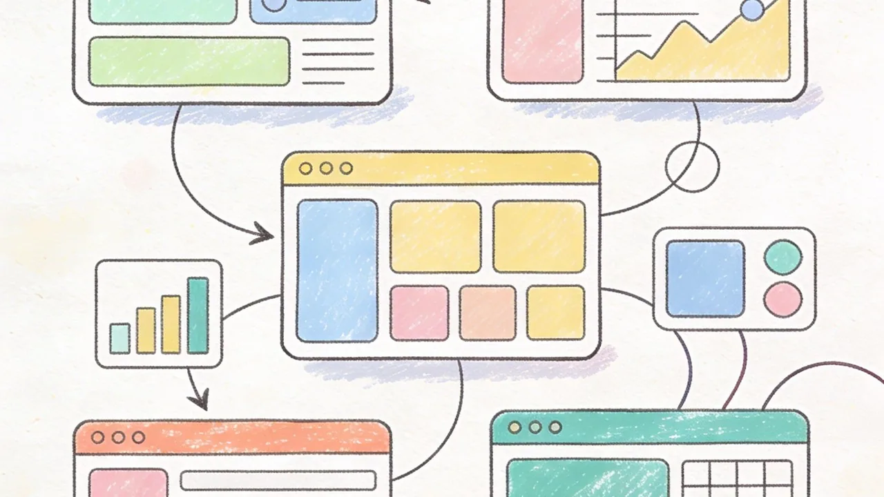Visualizing core applications of design automation such as automated UI variations and theme switching.