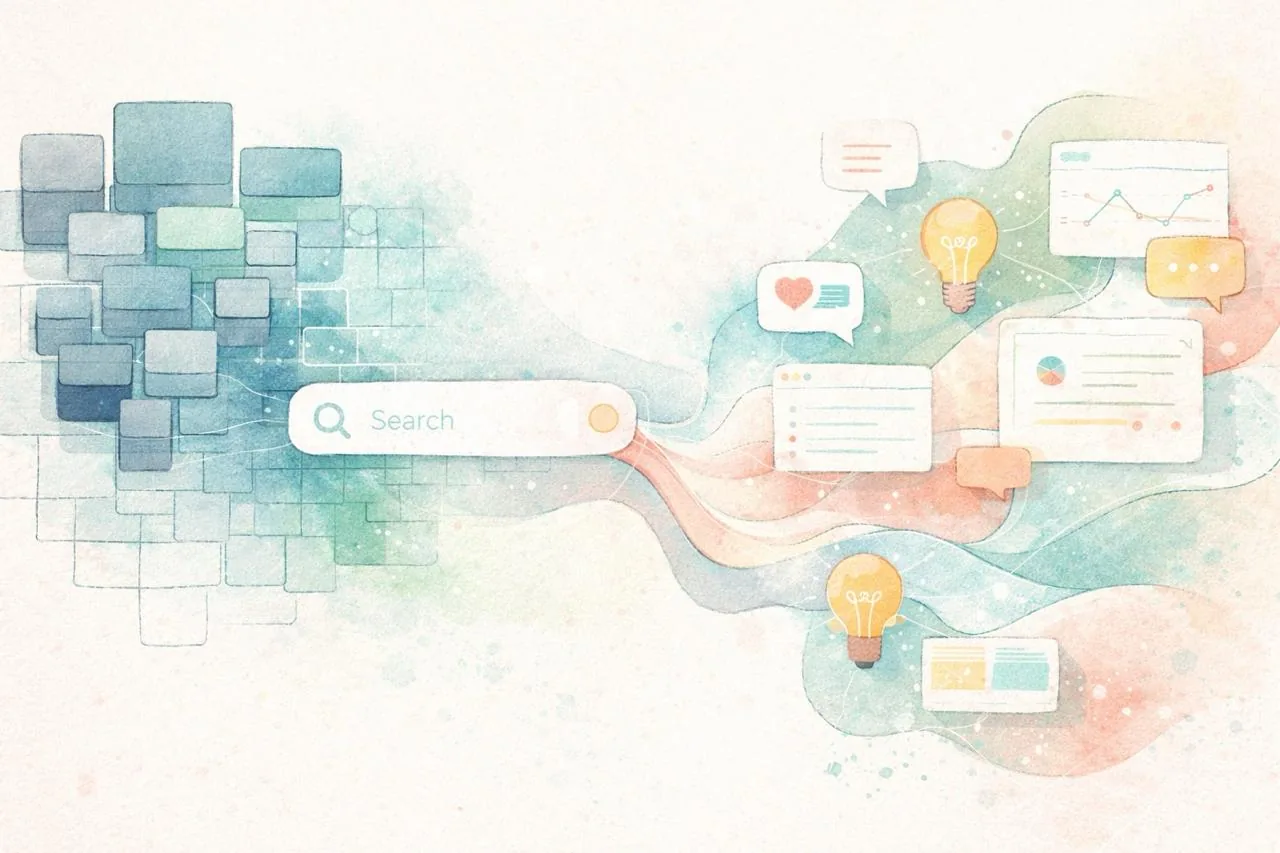 The New Era of Search: Modern SEO Tips for Brands 1 Abstract digital illustration representing modern seo tips and the transition to intent-based search.