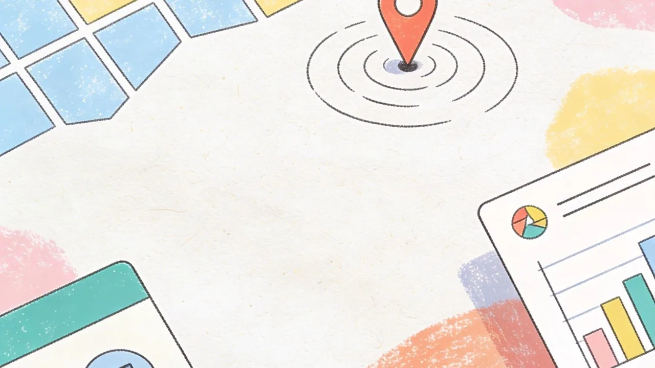 The New Era of Search: Modern SEO Tips for Brands 4 Abstract map and data illustration highlighting local search visibility and branding seo tips.