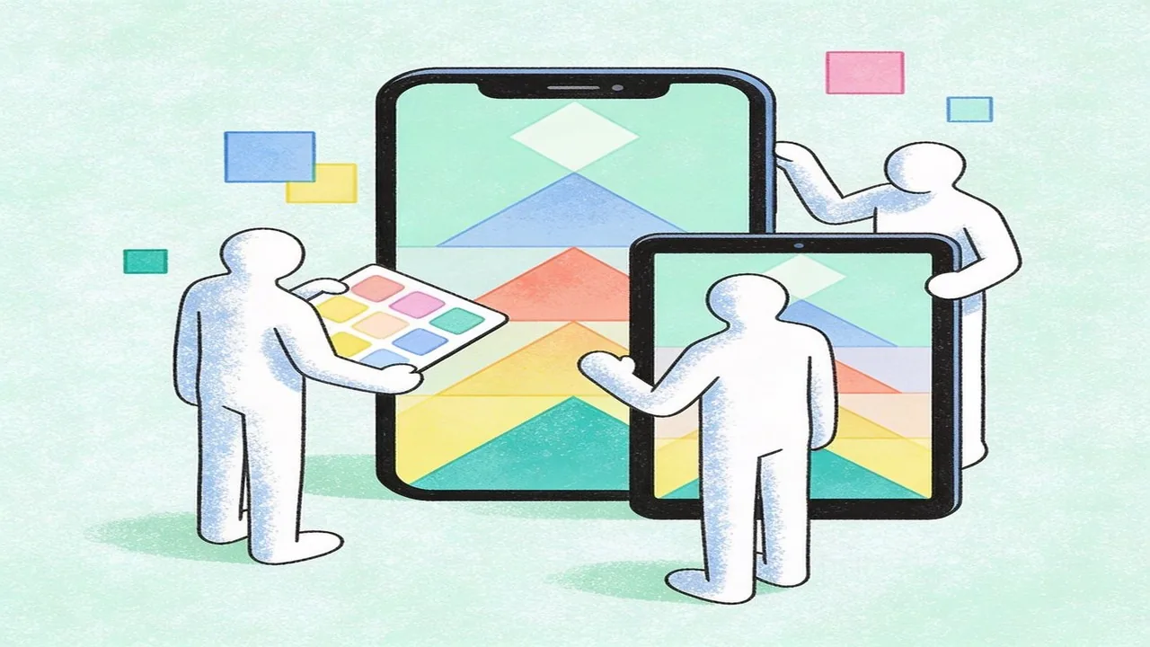 Types of gradients - applying gradient design techniques with abstract figures and devices (no my keywords is types of gradients